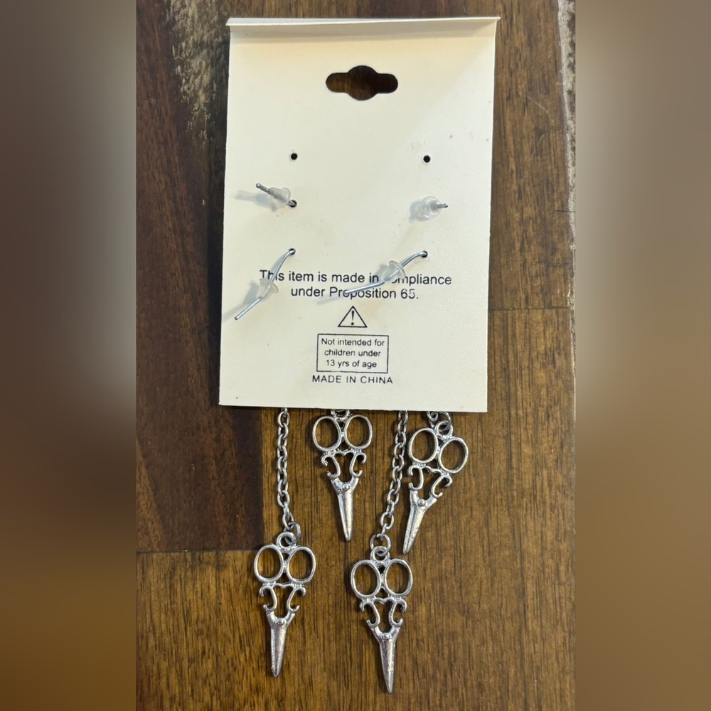 NT Silver Scissor Earrings NEW! - Picture 6 of 11